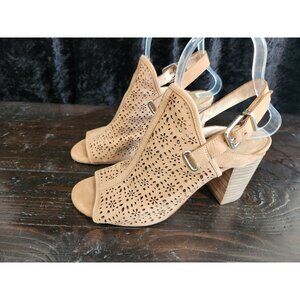 Antonio Melani Tan Leather Open Toe Slingback Sandal/Sz. 7.5M